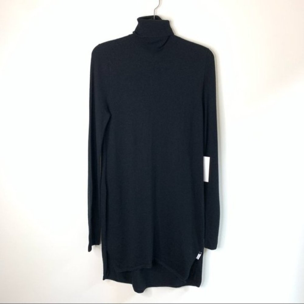 One Teaspoon Superior Merino Knit Funnel Turtleneck Dress Jet Black Size XXS - Picture 4 of 16